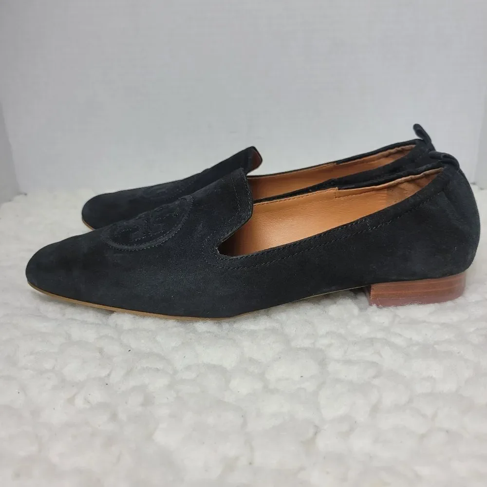 Tory Burch Leigh Women's Loafer Size 9 Perfect Black Leather Closed Toe Shoes